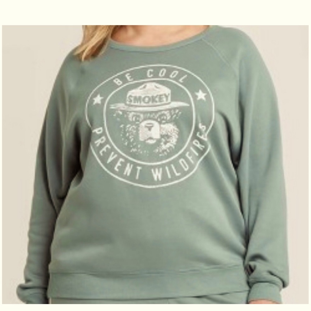 NWOT Grayson Threads Woman’s Slate Blue Smokey The Bear sweatshirt  Size 3X